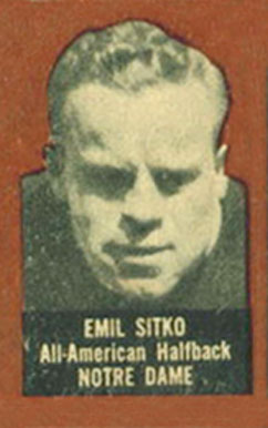 1950 Topps Felt Backs Emil Sitko # Football Card