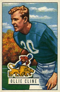 1951 Bowman Ollie Cline #134 Football Card