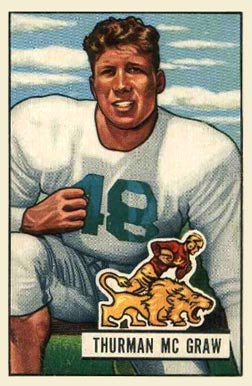 1951 Bowman Thurman McGraw #27 Football Card