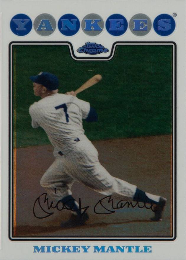 2008 Topps Chrome Mickey Mantle #7 Baseball Card