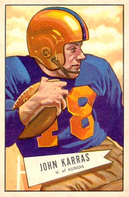 1952 Bowman Large John Karras #24 Football Card