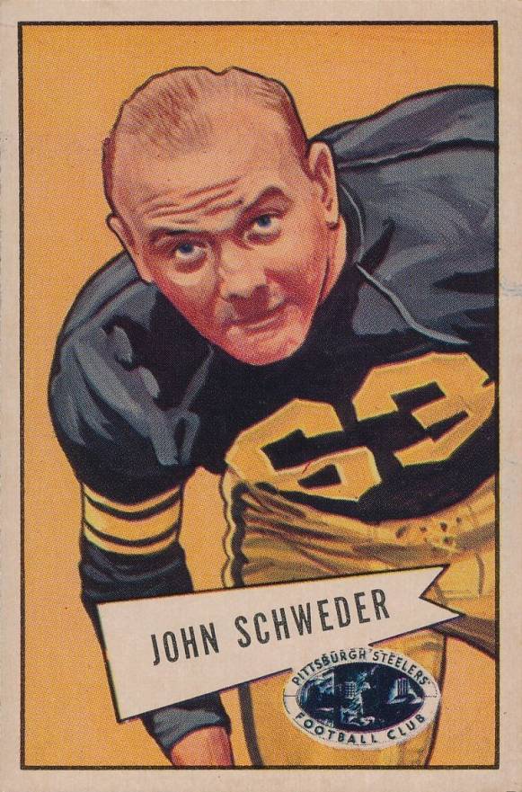 1952 Bowman Large John Schweder #72 Football Card