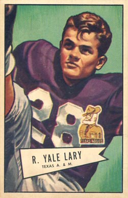 1952 Bowman Small R. Yale Lary #140 Football Card