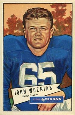 1952 Bowman Small John Wozniak #97 Football Card