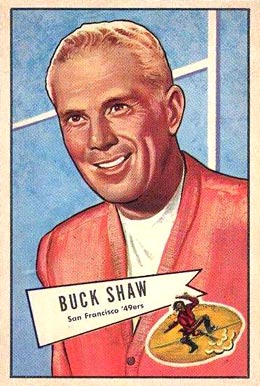 1952 Bowman Small Buck Shaw #95 Football Card