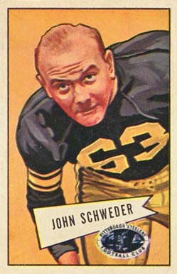 1952 Bowman Small John Schweder #72 Football Card