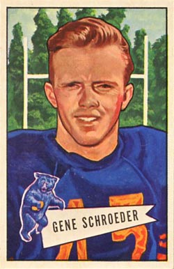 1952 Bowman Small Gene Schroeder #70 Football Card