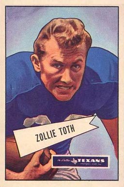 1952 Bowman Small Zollie Toth #58 Football Card
