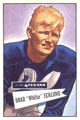 1952 Bowman Small Brad "Whitie" Ecklund #35 Football Card