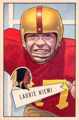 1952 Bowman Small Laurie Niemi #6 Football Card