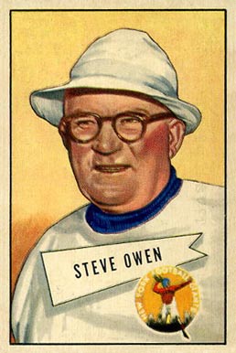1952 Bowman Small Steve Owen #4 Football Card