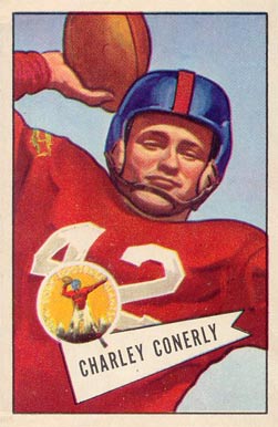 1952 Bowman Small Charley Conerly #63 Football Card