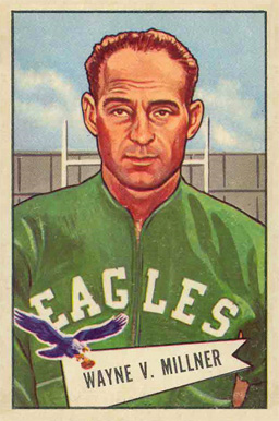 1952 Bowman Small Wayne V. Millnerr #57 Football Card
