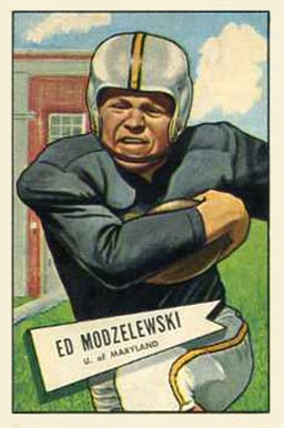 1952 Bowman Small Ed Modzelewski #8 Football Card