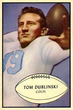 1953 Bowman Tom Dublinski #91 Football Card