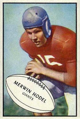 1953 Bowman Merwin Hodel #70 Football Card