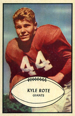 1953 Bowman Kyle Rote #25 Football Card