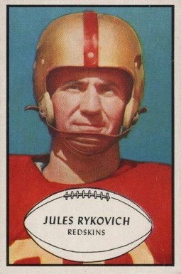 1953 Bowman Jules Rykovich #74 Football Card