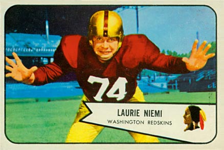 1954 Bowman Laurie Niemi #63 Football Card