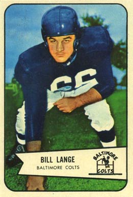 1954 Bowman Bill Lange #62 Football Card