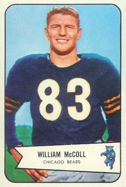 1954 Bowman Bill Mccoll #59 Football Card