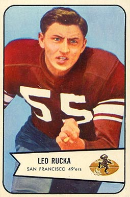 1954 Bowman Leo Rucka #18 Football Card