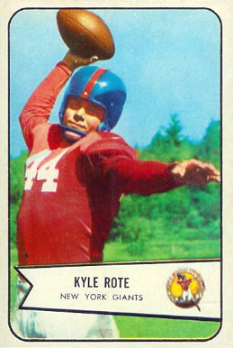 1954 Bowman Kyle Rote #7 Football Card