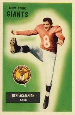 1955 Bowman Ben Agajanian #68 Football Card