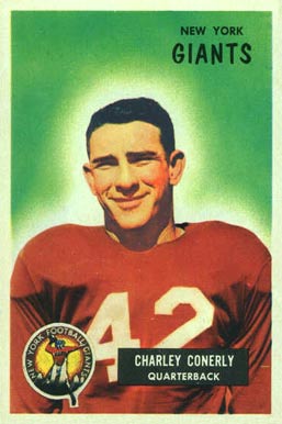 1955 Bowman Charley Conerly #16 Football Card
