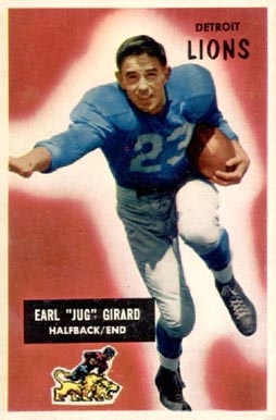 1955 Bowman Earl "Jug" Girard #15 Football Card