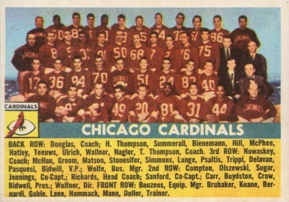 Chicago Cardinals Team Football Cards