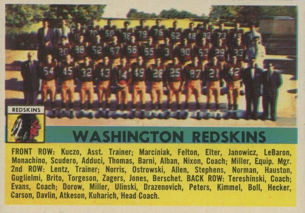 1956 Topps Washington Redskins #61 Football Card