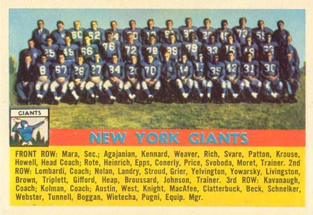 1956 Topps New York Giants #113 Football Card
