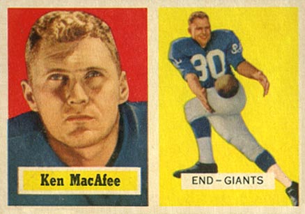 1957 Topps Ken MacAfee #144 Football Card