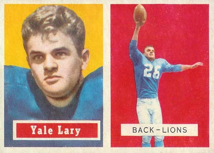 1957 Topps Yale Lary #68 Football Card
