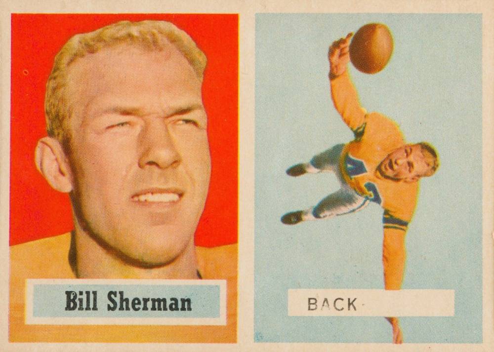 1957 Topps Bill Sherman #58p Football Card