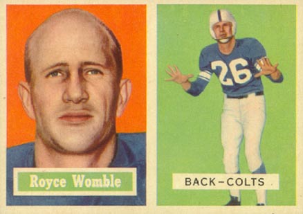 1957 Topps Royce Womble #86 Football Card