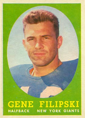 1958 Topps Gene Filipski #1 Football Card