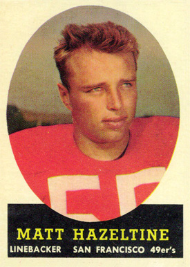 1958 Topps Matt Hazeltine #100 Football Card