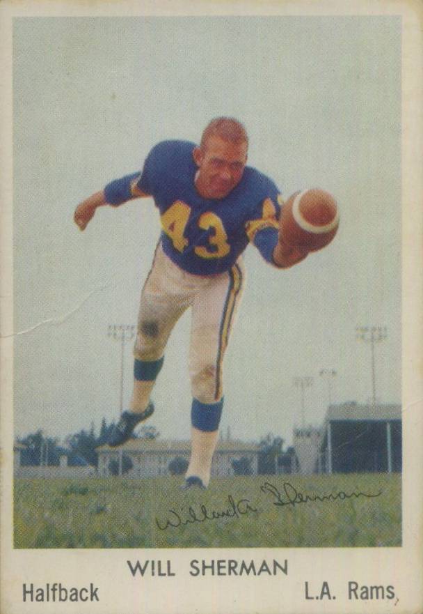 1959 Bell Brand Rams Will Sherman #14 Football Card