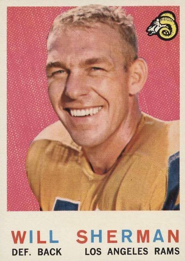 1959 Topps Will Sherman #127 Football Card