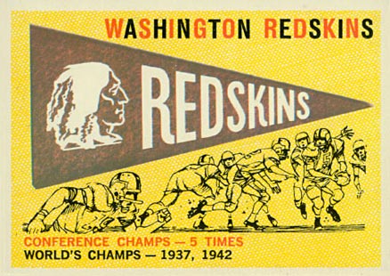 1959 Topps Washington Redskins Pennant #168 Football Card