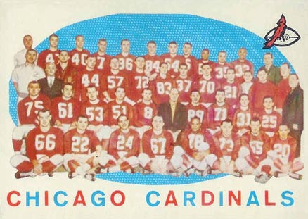 1959 Topps Chicago Cardinals Team #118 Football Card