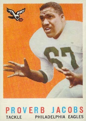 1959 Topps Proverb Jacobs #108 Football Card