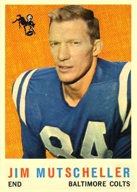 1959 Topps Jim Mutscheller #89 Football Card
