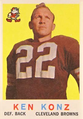 1959 Topps Ken Konz #54 Football Card
