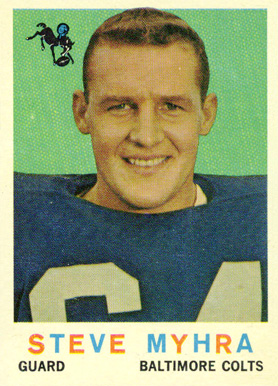 1959 Topps Steve Myhra #43 Football Card