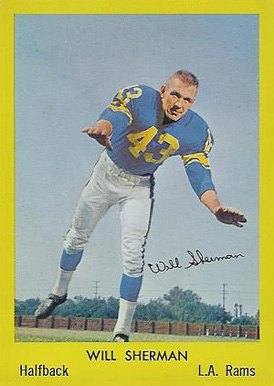 1960 Bell Brand Rams Bill Sherman #21 Football Card