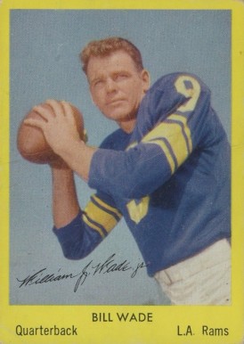 1960 Bell Brand Rams Bill Wade #17 Football Card