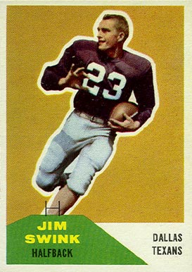 1960 Fleer Jim Swink #69 Football Card
